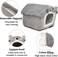 Pet bed with Durable zipper, Double sided cushion, and Non-slip bottom, Cozy &amp; Washable velvet cat bed, Suitable for small to medium pets, Machine washable pet bed 48 cm (Grey)