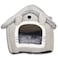 Cat house bed for indoor cats and small dogs, House shaped cat kennel with Durable zipper, Anti-skid bottom, and Double sided cushion, Comfortable pet sleeping bed 54 cm (Grey)