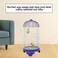 Round bird cage with metal wire, Hanging swing, Feeding cups, and Wide plastic perches, Hanging bird cage with Removable base and Easy to clean, Portable bird cage with Latch lock 73cm (Purple)