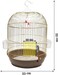 Small bird cage with Metal wire, Food container, Plastic perches and Swing, Round shape bird cage with Pull-out tray, Convenient handle, Portable and Easy to clean, For small birds 55 cm (Gold)