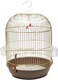 Small bird cage with Metal wire, Food container, Plastic perches and Swing, Round shape bird cage with Pull-out tray, Convenient handle, Portable and Easy to clean, For small birds 55 cm (Gold)