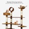 Cat tree tower with Multiple perches, Sisal scratching post, Cozy hammock, Cat condo, Bottom hammock, and Climbing ladder, Multi-level cat activity center for indoor cats 210 cm (Chocolate)