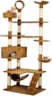 Cat tree tower with Multiple perches, Sisal scratching post, Cozy hammock, Cat condo, Bottom hammock, and Climbing ladder, Multi-level cat activity center for indoor cats 210 cm (Chocolate)