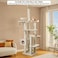 Cat tree tower with Adjustable height, Scratching post, Double hammock, Cat tunnel, Curved perch, and Cat condo, Floor-to-Ceiling cat tree tower for indoor cats 250 cm (Beige)