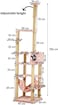 Tall cat tree for indoor cats, Multi-level cat tower with Adjustable height, Sisal scratching post, Cat toy, Cat condo, and Large hammock, Floor to ceiling cat tree tower 256 cm (Pink)