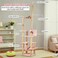 Tall cat tree for indoor cats, Multi-level cat tower with Adjustable height, Sisal scratching post, Cat toy, Cat condo, and Large hammock, Floor to ceiling cat tree tower 256 cm (Pink)