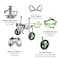 Dog wheelchair for back legs, Adjustable pet wheelchair with Two back wheels and chest support, Pet mobility aid for Aging and Injured dogs, Suitable for small pets 40.5 cm S (Green)