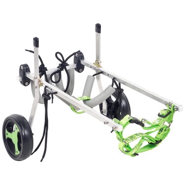 Dog wheelchair for back legs, Adjustable pet wheelchair with Two back wheels and chest support, Pet mobility aid for Aging and Injured dogs, Suitable for small pets 40.5 cm S (Green)
