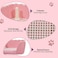 Dog potty tray for medium to large breeds, Splash-proof dog toilet with Raised fence, Column, and Detachable grid, Designated training toilet, Durable and easy to clean 53 cm (Pink)