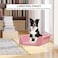 Dog potty tray for medium to large breeds, Splash-proof dog toilet with Raised fence, Column, and Detachable grid, Designated training toilet, Durable and easy to clean 53 cm (Pink)