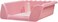 Dog potty tray for medium to large breeds, Splash-proof dog toilet with Raised fence, Column, and Detachable grid, Designated training toilet, Durable and easy to clean 53 cm (Pink)