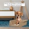 Dog toilet tray with High fence, Column design, and Removable grid design, Dog potty training tray, Ideal for small to medium-sized breeds, Indoor training toilet 43 cm (Khaki)