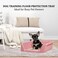 Dog training tray with Pee post, High fence, and Removable grid design, Dog potty trainer for small indoor dogs, Detachable and Easy to clean dog toilet tray 37 cm (Pink)