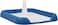 Dog potty tray with Column and Detachable grid design, Leak-proof dog toilet for small to medium breeds, Reusable dog training tray, Ideal for Indoor &amp; Outdoor 45 cm (Blue)