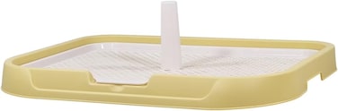 Flat dog toilet with Column and Detachable grid design, Portable dog training tray for medium to large dogs, Durable and Easy to clean, Leak-proof dog toilet 54 cm (Yellow)