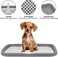Dog training toilet with Column, and Detachable grid design, Dog potty training pad holder for small to medium indoor dogs, Reusable and washable dog toilet tray 48 cm (Grey)