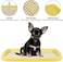 Dog training toilet with Column, and Detachable grid design, Dog potty training pad holder for small to medium indoor dogs, Reusable and washable dog toilet tray 48 cm (Yellow)