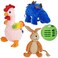 Dog chew toy set, Durable interactive dog toys for small to medium breeds, Dog toys with Chicken, Donkey, Chew ball, and Dinosaur for Teeth cleaning &amp; Dental health (4pcs)