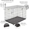 Dog Cage with 2 Main Doors, Removable Plastic Tray, Portable and Easy to Carry, Folding Metal Cage for Small Pets, Durable and Strong, Easy to Clean, Suitable for Home &amp; Outdoor Safety, 92cm (Black)