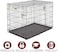 Dog Cage with 2 Main Doors, Removable Plastic Tray, Portable and Easy to Carry, Folding Metal Cage for Small Pets, Durable and Strong, Easy to Clean, Suitable for Home &amp; Outdoor Safety, 92cm (Black)