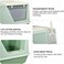 Fully enclosed cat litter box with Transparent door, Litter scoop, and Sand drop pedal, Spacious &amp; Splash-proof design cat toilet for indoor cats, Odor-resistant 65 cm (Green)