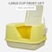 Fully enclosed cat litter box with Transparent door, Litter scoop, and Sand drop pedal, Spacious &amp; Splash-proof design cat toilet for indoor cats, Odor-resistant 65 cm (Yellow)