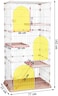 Cat cage for indoor cats and kittens, 4-tier cat cage playpen crate with Multiple Doors, Climbing ladder, and 3 Platforms, Suitable for multiple cats household, Easy to assemble 163 cm (Pink)