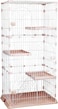 Cat cage for indoor cats and kittens, 4-tier cat cage playpen crate with Multiple Doors, Climbing ladder, and 3 Platforms, Suitable for multiple cats household, Easy to assemble 163 cm (Pink)