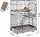 Cat cage playpen kennel for Indoor &amp; Outdoor use, Durable and Sturdy cat cage with Hammock, 2 Platforms, Climbing ladder, Slide-out tray, and Lockable wheels, 102 cm (Black)