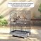 Cat cage playpen kennel for Indoor &amp; Outdoor use, Durable and Sturdy cat cage with Hammock, 2 Platforms, Climbing ladder, Slide-out tray, and Lockable wheels, 102 cm (Black)