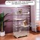Cat cage for All-sized cats, 4-tire cat cage with Hammock, Widened perch, Climbing ladder, Slide-out tray, and Universal wheels, Multi-layer cat cage, Ideal for indoor &amp; outdoor 145 cm (Pink)