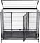 Dog crate cage with Open top cover, Stackable design, and Removable tray, Heavy-duty dog cage with Lockable wheels, Durable design and Idea for Medium to Large dogs, Easy to install 94 cm (Black)