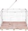 Pet cage with Top Cover Design, Durable and Sturdy Carbon Steel Wire, Dog and Cat Playpen with Front Door, Pull-out Tray, Universal Wheels, and Secure Locks, Indoor &amp; Outdoor Cage 98 cm (Pink)