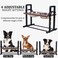 Elevated dog bowls, Adjustable raised dog bowls for medium to large-sized dogs, Wooden board &amp; metal stand with 2 Stainless steel bowls, Water-proof, and Non-slip bottom 50 cm (Black)