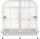 Extra large bird cage with Partition, Two fold-down platforms, Multiple access doors, and Feeding bowls, Indoor bird cage with Tray,Perches, and Idea for Medium to Large birds, 180 cm (White)