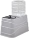 Automatic pet water dispenser with Gravity design, Transparent water tank, Stainless steel bowl, and Non-slip rubber, Detachable water feeder for All-sized breeds 41 cm (Grey)