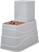 Automatic pet feeder for medium to large-sized dogs, Detachable and Adjustable dog feeder with Stainless steel bowl, Food bucket, and Anti-slip base, Ideal for cats &amp; dogs 41 cm (Grey)