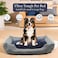 Cozy Pet bed for Indoor Pets, Warm Polyester Nest, Ideal for all size breeds, Dog cushion with Removable Pillow, Anti-slip button, Soft edges, and Breathable, Washable pet bed, 90 cm (Grey)