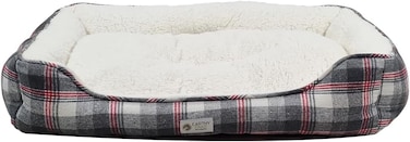 Cozy pet bed for Small to Large pets, Plush material and Self-warming bed, Dog bed with Hand-washable, Soft plush material, Anti-slip button and Soft edges, Tear-proof, and Durable Bed, 75 cm (Brown)