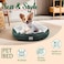 Dog bed with Round shape design, Durable, Polyester fiber, and Comfortable, Cozy pet bed for indoor dogs and cats, All-season use, pet cushion with Anti-slip button and Washable, 60 cm (Dark-green)