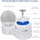 Automatic pet water fountain with Transparent water tank, Food bowl, Water pump, Filter element, and Adjustable water flows, 2.5L Large capacity ideal for cats and small pets 33 cm (White)