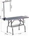 Pet grooming table with Heavy Duty, Adjustable height, and Lifting rope, Adjustable grooming table with Mesh tray, Anti-slip Countertop, and Rubber foot cover, Home or Pet Beauty salon 184 cm (Black)