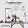 Pet grooming table with Heavy Duty, Adjustable height, and Lifting rope, Adjustable grooming table with Mesh tray, Anti-slip Countertop, and Rubber foot cover, Home or Pet Beauty salon 184 cm (Black)
