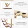 Wooden bird stand, Interactive bird play stand with Swinging perch, Feeding cups, Climbing ladders, Removable tray, and Anti-slip bottom, Ideal for small to medium-sized birds 54 cm (Beige)