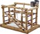 Bird playground with Feeding cups, Cockatiels, Parrots, and Lovebirds, Bird activity center with Swings, Climbing ladders, and 100% Natural wood, Idea for Small to Medium birds 36 cm (Beige)