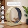 Cat Exercise wheel with Natural wood, Durable, Safety wheel and Comfortable for Cats, Wooden Cat Treadmill wheel with Scratchpad, Quiet Rollers, Lose Weight and Non-slip, 100 cm (Beige)