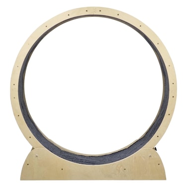 Cat Exercise wheel with Natural wood, Durable, Safety wheel and Comfortable for Cats, Wooden Cat Treadmill wheel with Scratchpad, Quiet Rollers, Lose Weight and Non-slip, 100 cm (Beige)