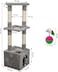 Cat tree with Cozy condo, Soft fabric cover cat tree, Multiple scratching posts, and Top perch, Indoor cat playground with Cat toy, Cat toy ball with mice, and Rolling ball 110 cm (Grey)