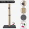 Cat tree scratching post with Faux Fur Feather Mouse, Hanging ball, Durable sisal rope, and Smooth plush cover, Scratch-resistant activity center, Ideal for indoor cats 75 cm (Grey)
