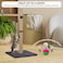 Cat tree scratching post with Faux Fur Feather Mouse, Hanging ball, Durable sisal rope, and Smooth plush cover, Scratch-resistant activity center, Ideal for indoor cats 75 cm (Grey)